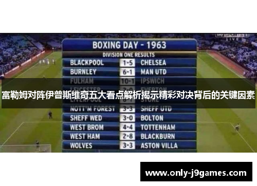 富勒姆对阵伊普斯维奇五大看点解析揭示精彩对决背后的关键因素